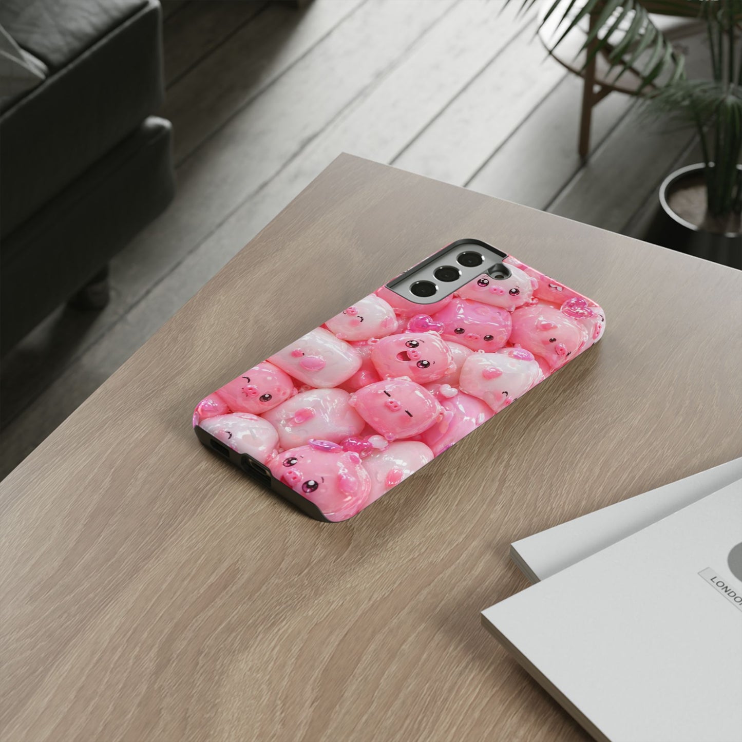 Cute Soft-Pink Character Protective Phone Case