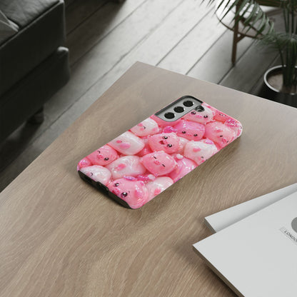 Cute Soft-Pink Character Protective Phone Case