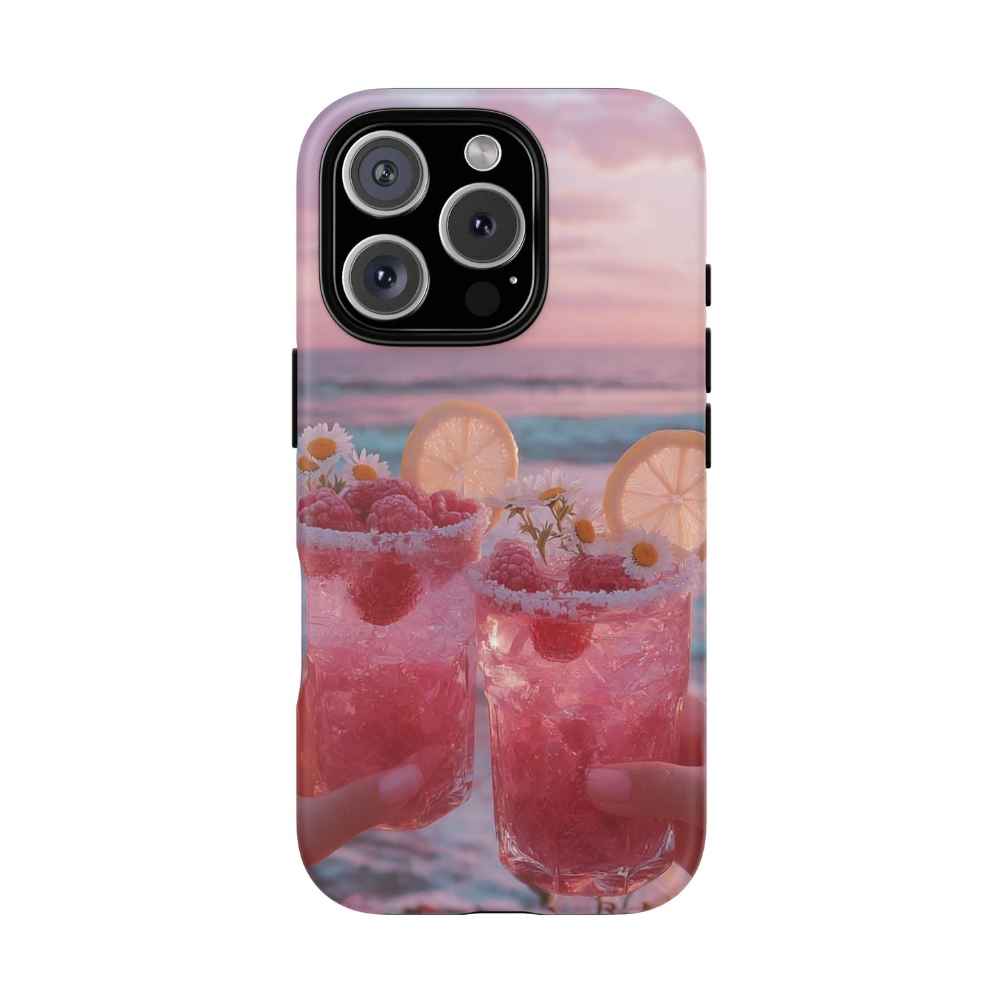 Pink Sunset Cocktail Phone Case — Beach Drink Protective Cover