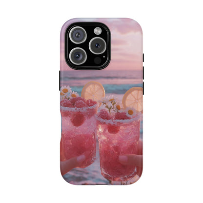 Pink Sunset Cocktail Phone Case — Beach Drink Protective Cover