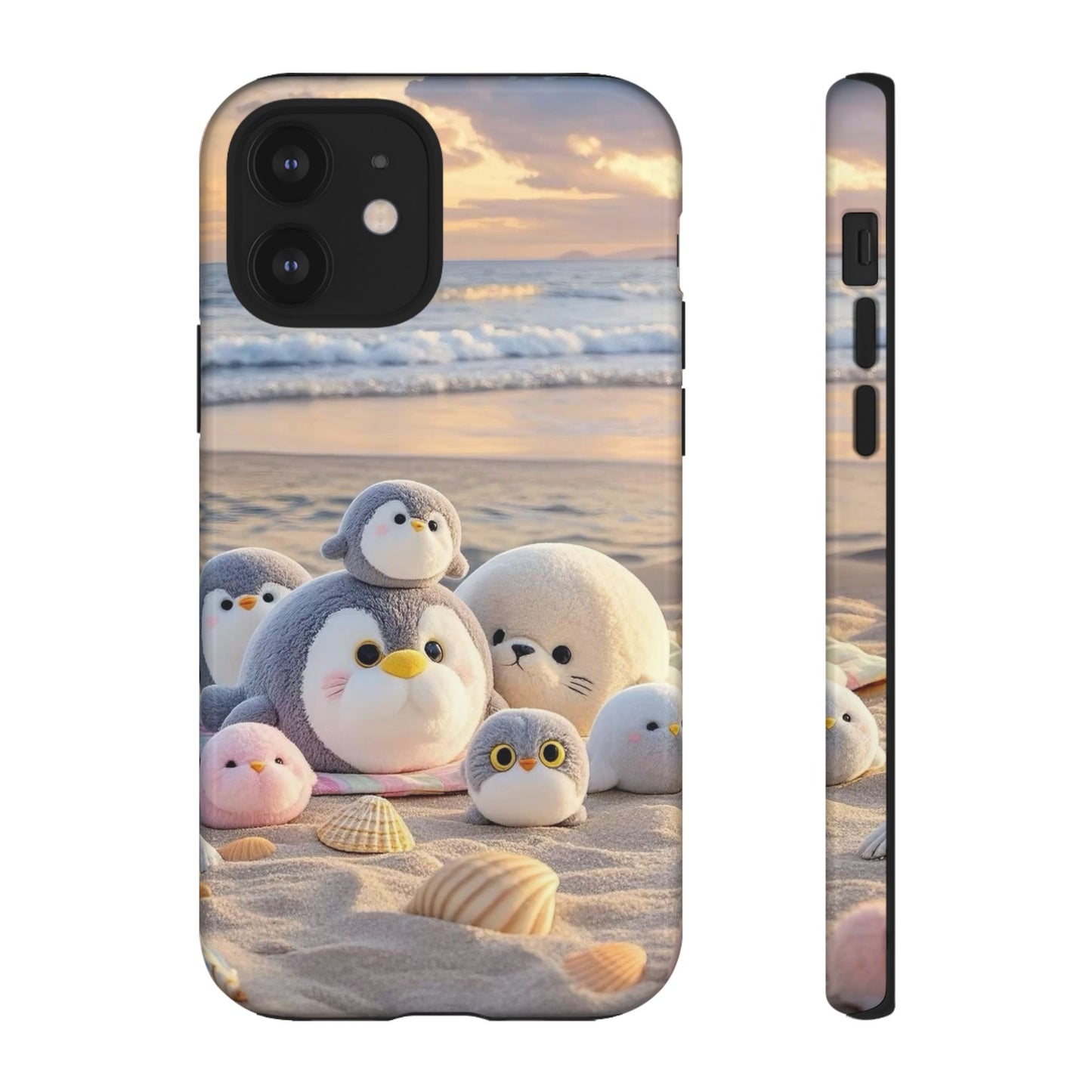 Cute Plush Penguins Beach Phone Case