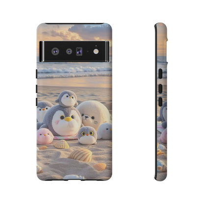 Cute Plush Penguins Beach Phone Case