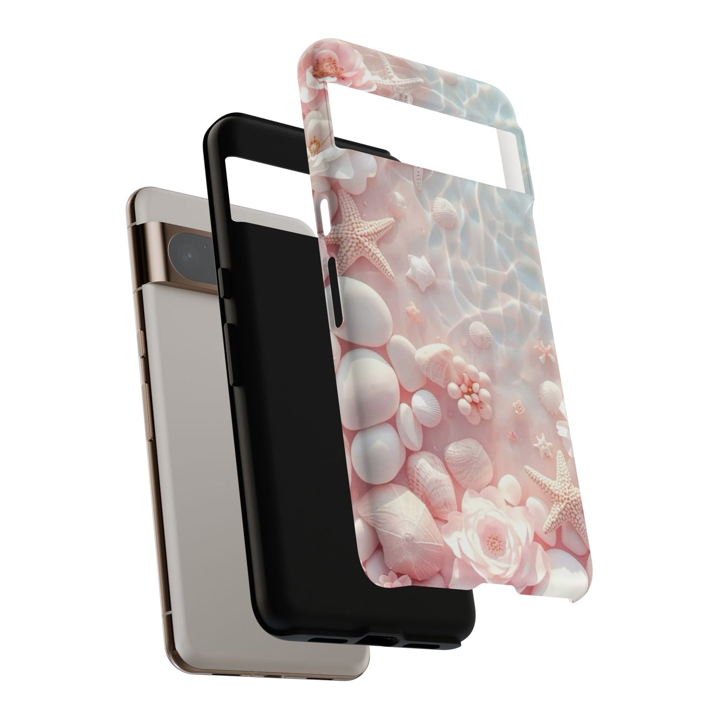 Phone Case — Pink Seashell Starfish Beach Waterproof Design