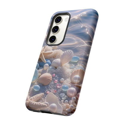 Tough Cases — Pastel Seashell Phone Case (Beach Shells, Pearls & Starfish)