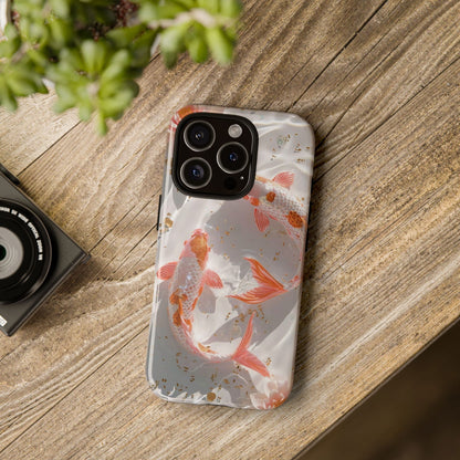 Koi Fish Phone Case "Serene Gold Fleck Watercolor"