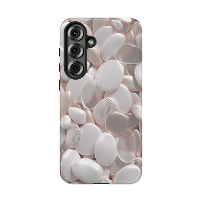 Phone Case – Soft Pink Pebble Pattern Protective Tough Case