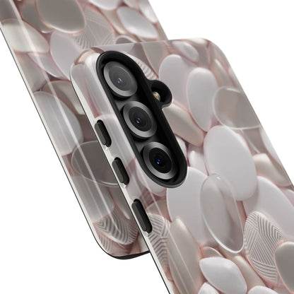 Phone Case – Soft Pink Pebble Pattern Protective Tough Case