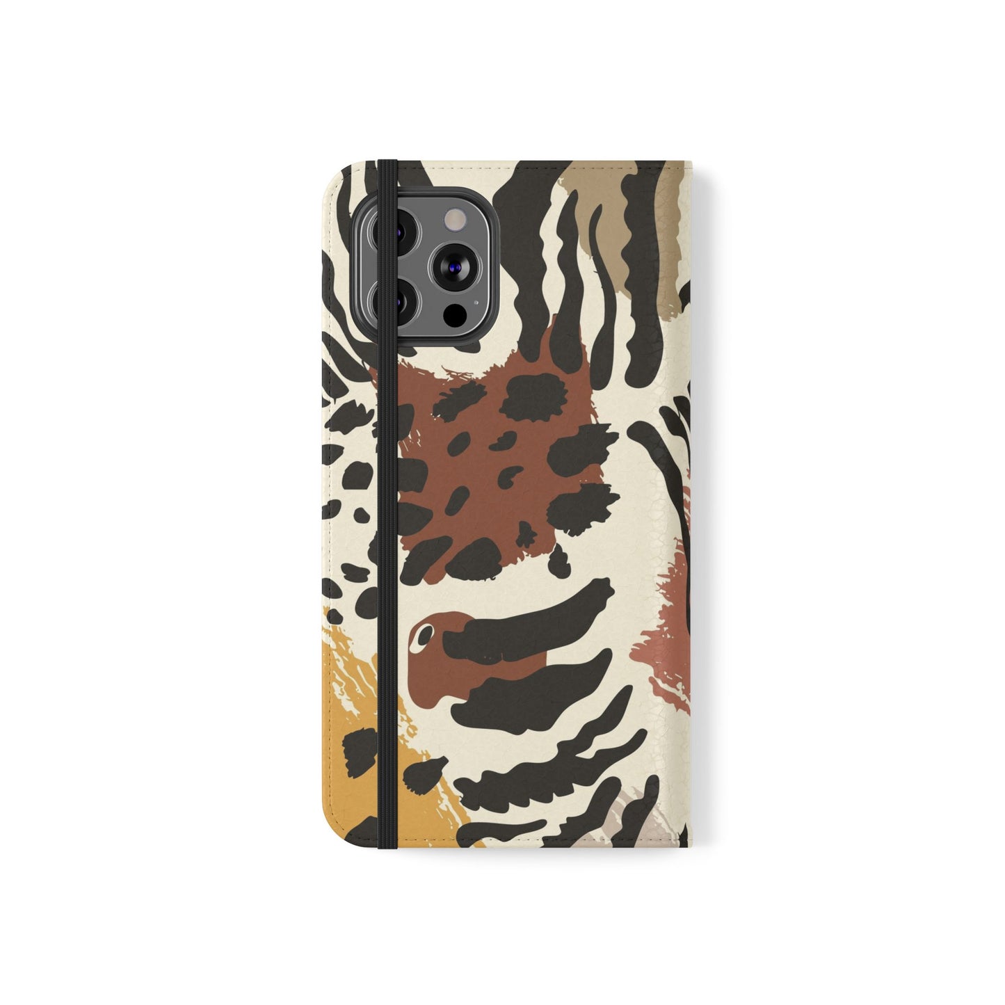 Leopard Patchwork Flip Wallet Case with Card Slots