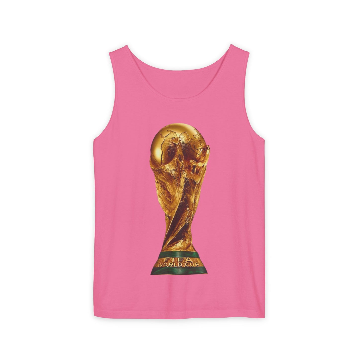 World Cup Trophy Tank Top — Gold FIFA Cup Soccer Fan Shirt
