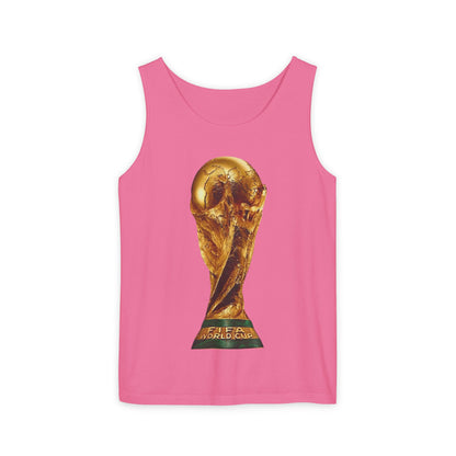 World Cup Trophy Tank Top — Gold FIFA Cup Soccer Fan Shirt