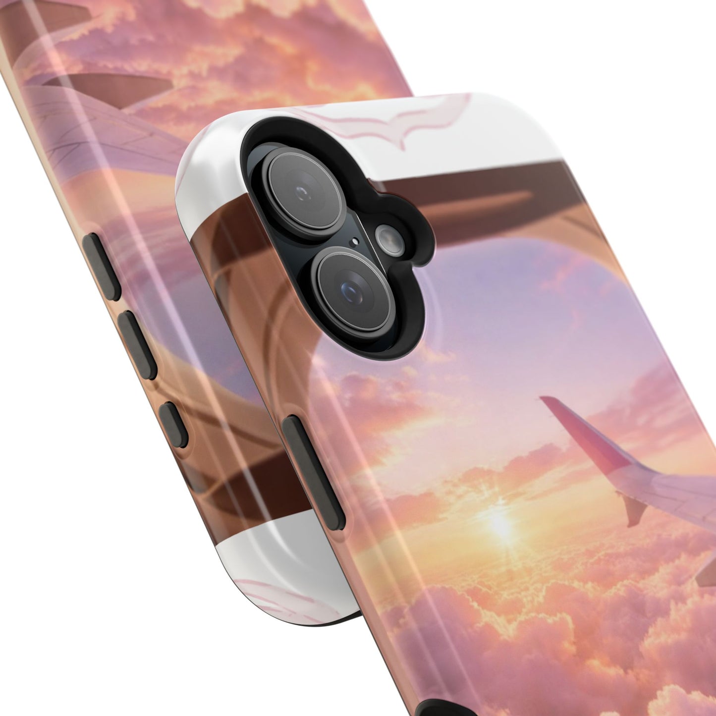 iPhone Magnetic Case "Airplane Window Sunset Travel"