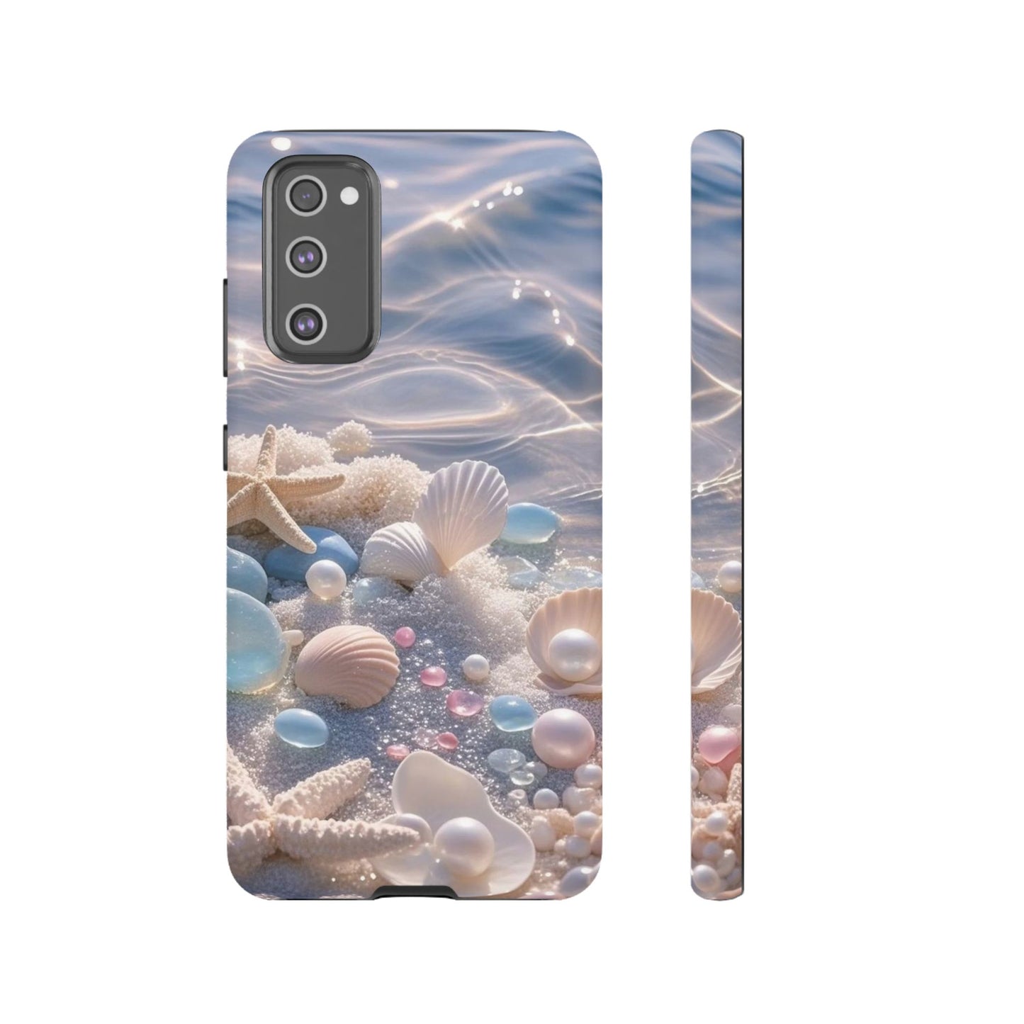 Tough Cases — Pastel Seashell Phone Case (Beach Shells, Pearls & Starfish)