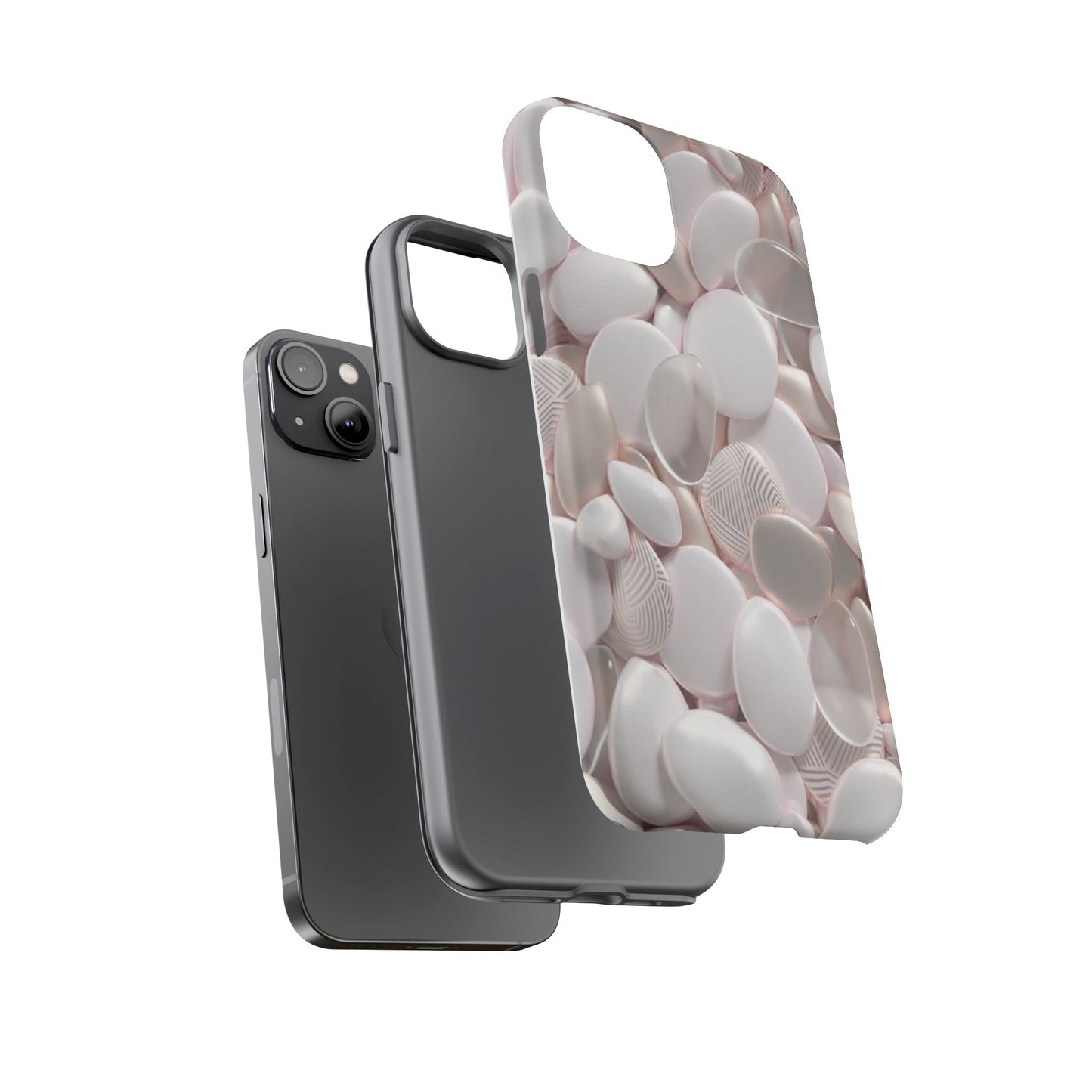 Phone Case – Soft Pink Pebble Pattern Protective Tough Case