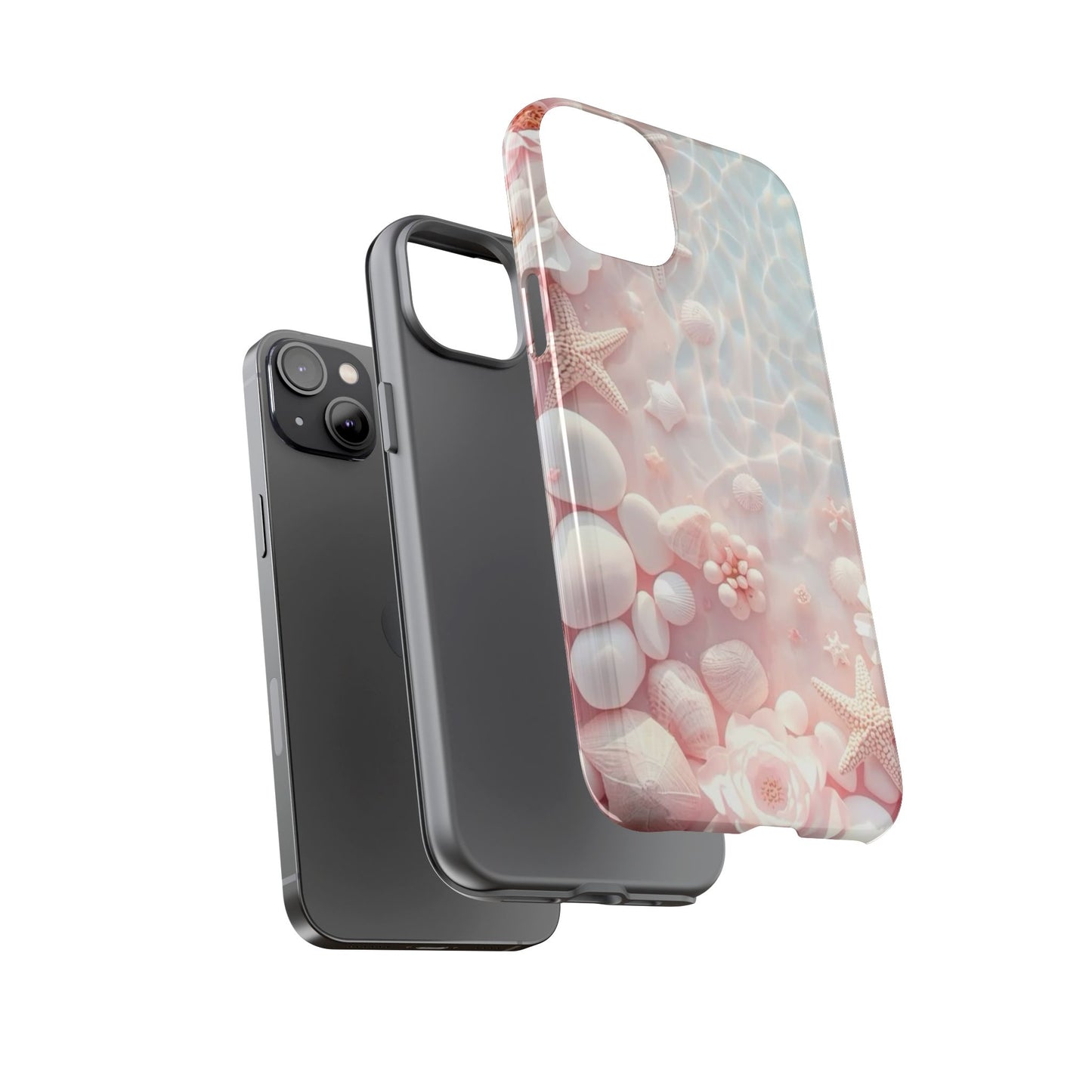 Phone Case — Pink Seashell Starfish Beach Waterproof Design
