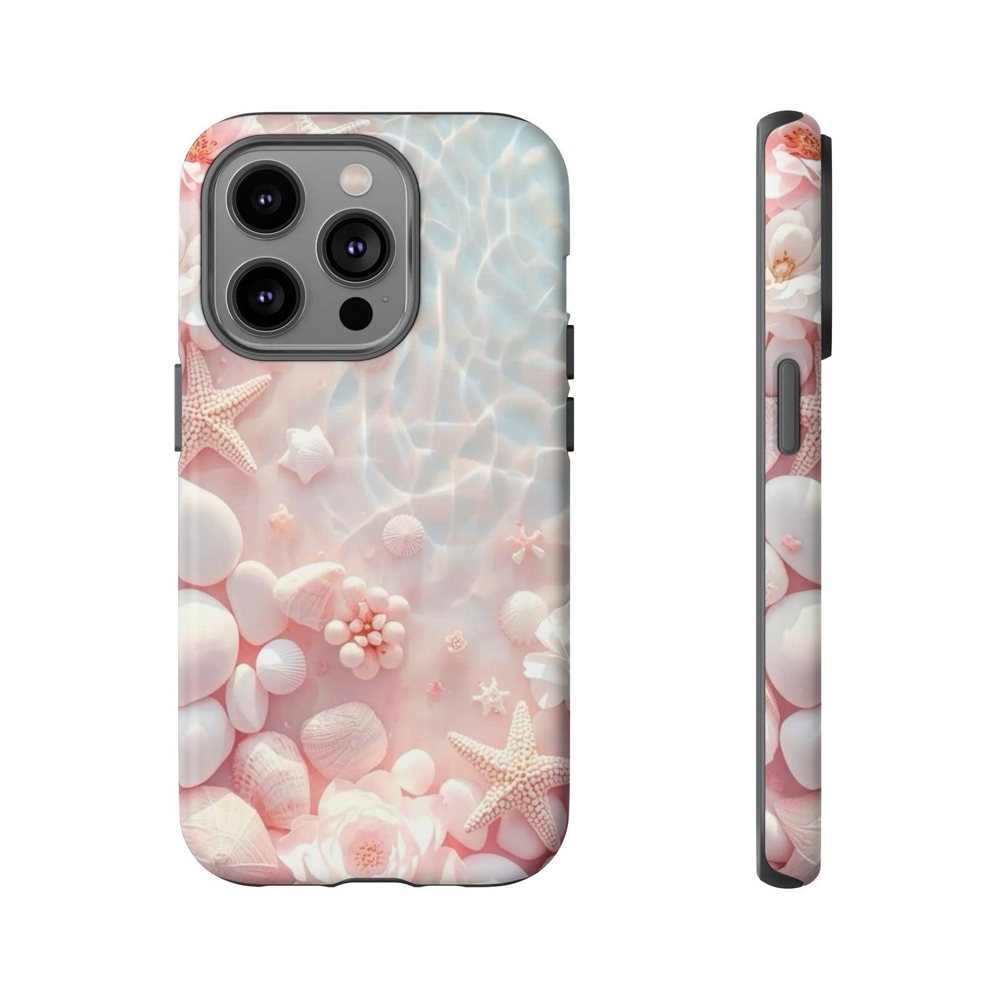Phone Case — Pink Seashell Starfish Beach Waterproof Design