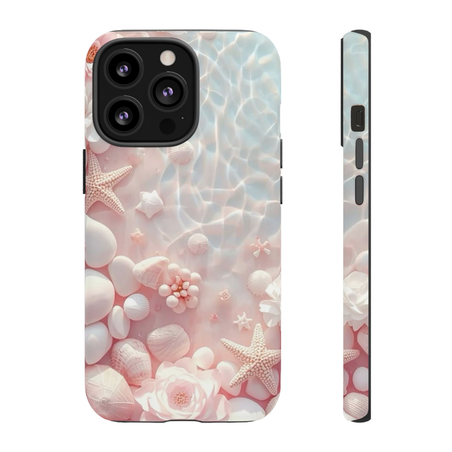 Phone Case — Pink Seashell Starfish Beach Waterproof Design