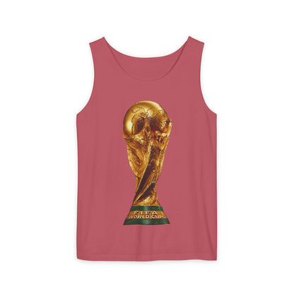 World Cup Trophy Tank Top — Gold FIFA Cup Soccer Fan Shirt