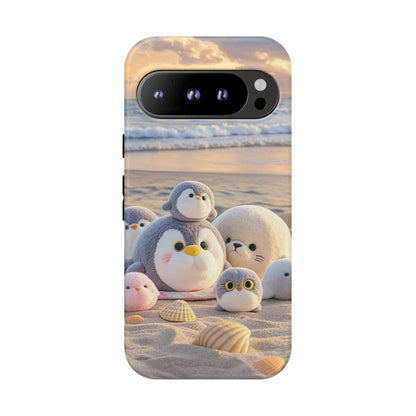 Cute Plush Penguins Beach Phone Case