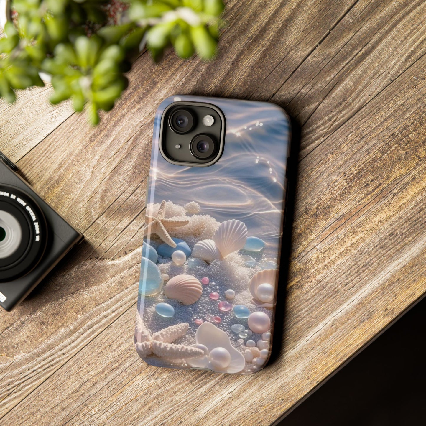 Seashell Pearl Phone Case — Pastel Beach Protective Tough Case