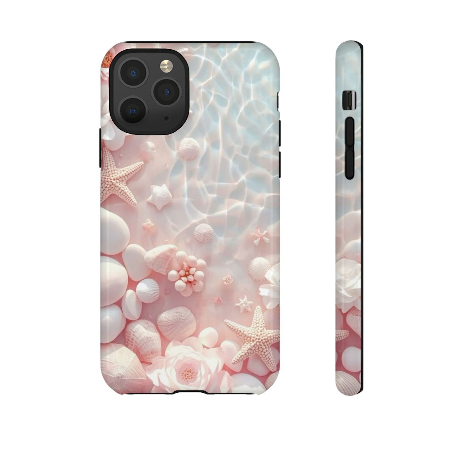 Phone Case — Pink Seashell Starfish Beach Waterproof Design