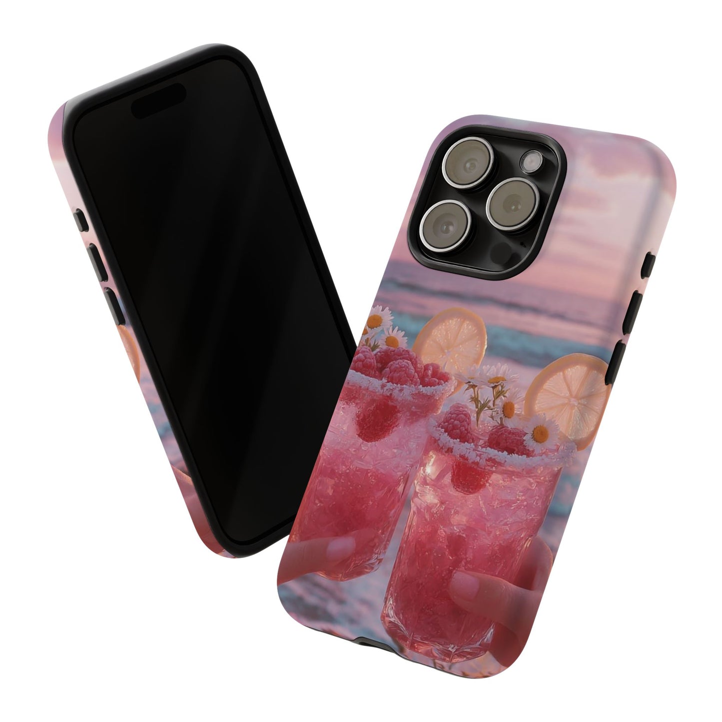Pink Sunset Cocktail Phone Case — Beach Drink Protective Cover