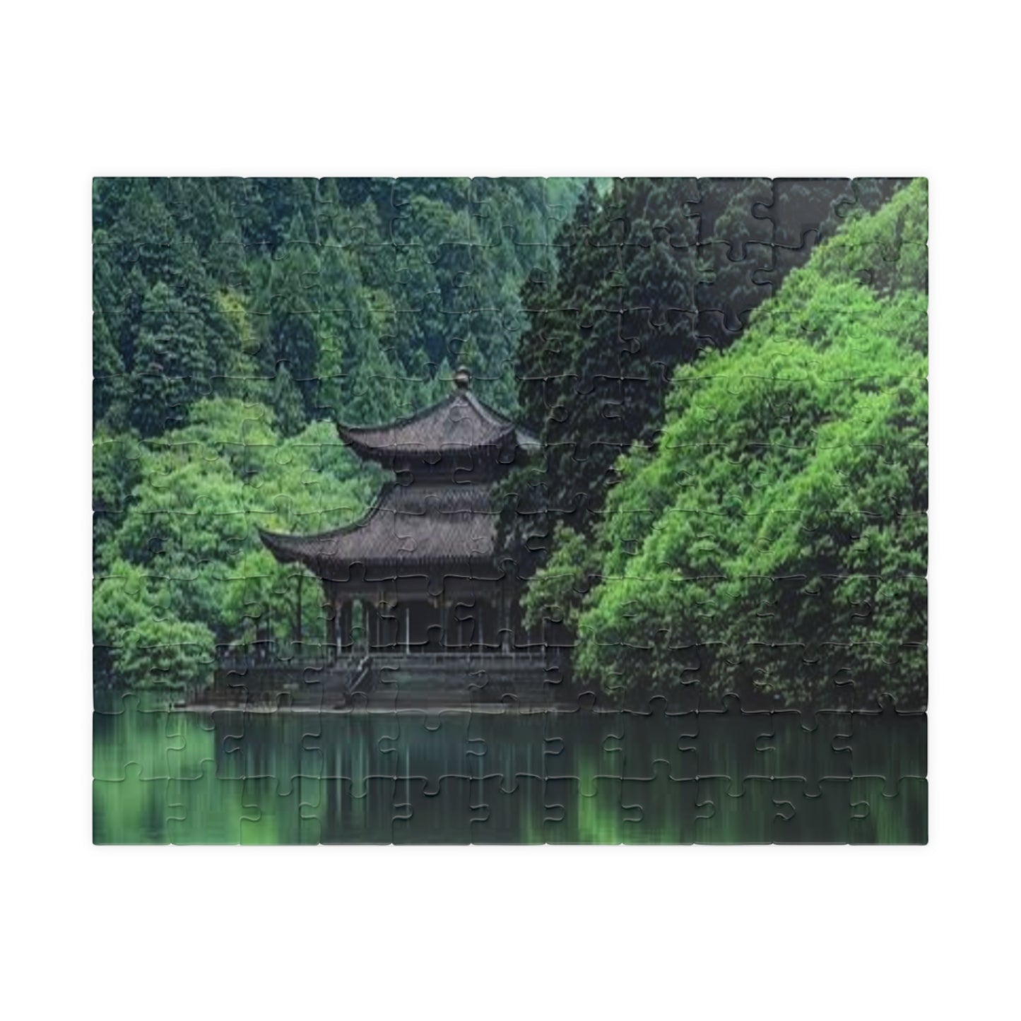 Scenic Japanese Temple Puzzle — Serene Forest Lake Jigsaw (110–1014 pcs)