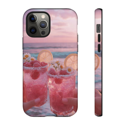 Pink Sunset Cocktail Phone Case — Beach Drink Protective Cover