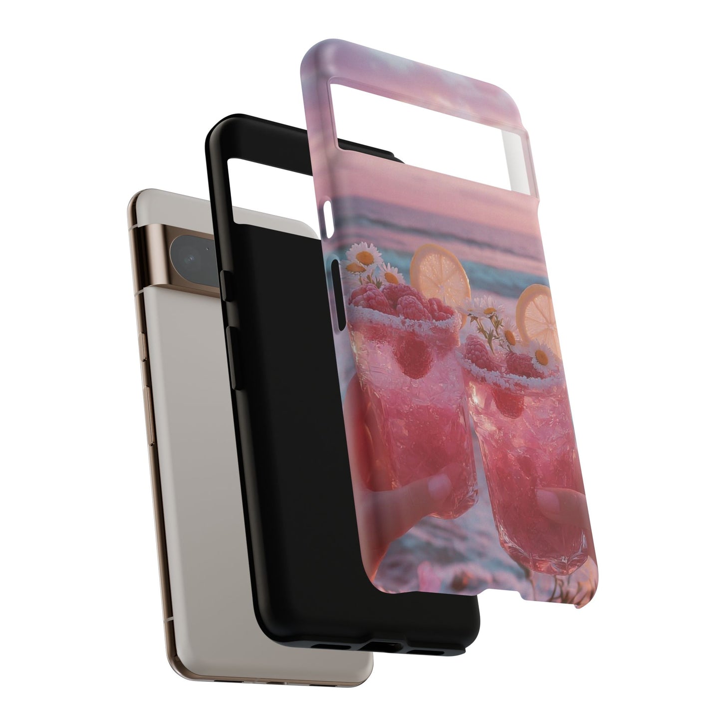 Pink Sunset Cocktail Phone Case — Beach Drink Protective Cover