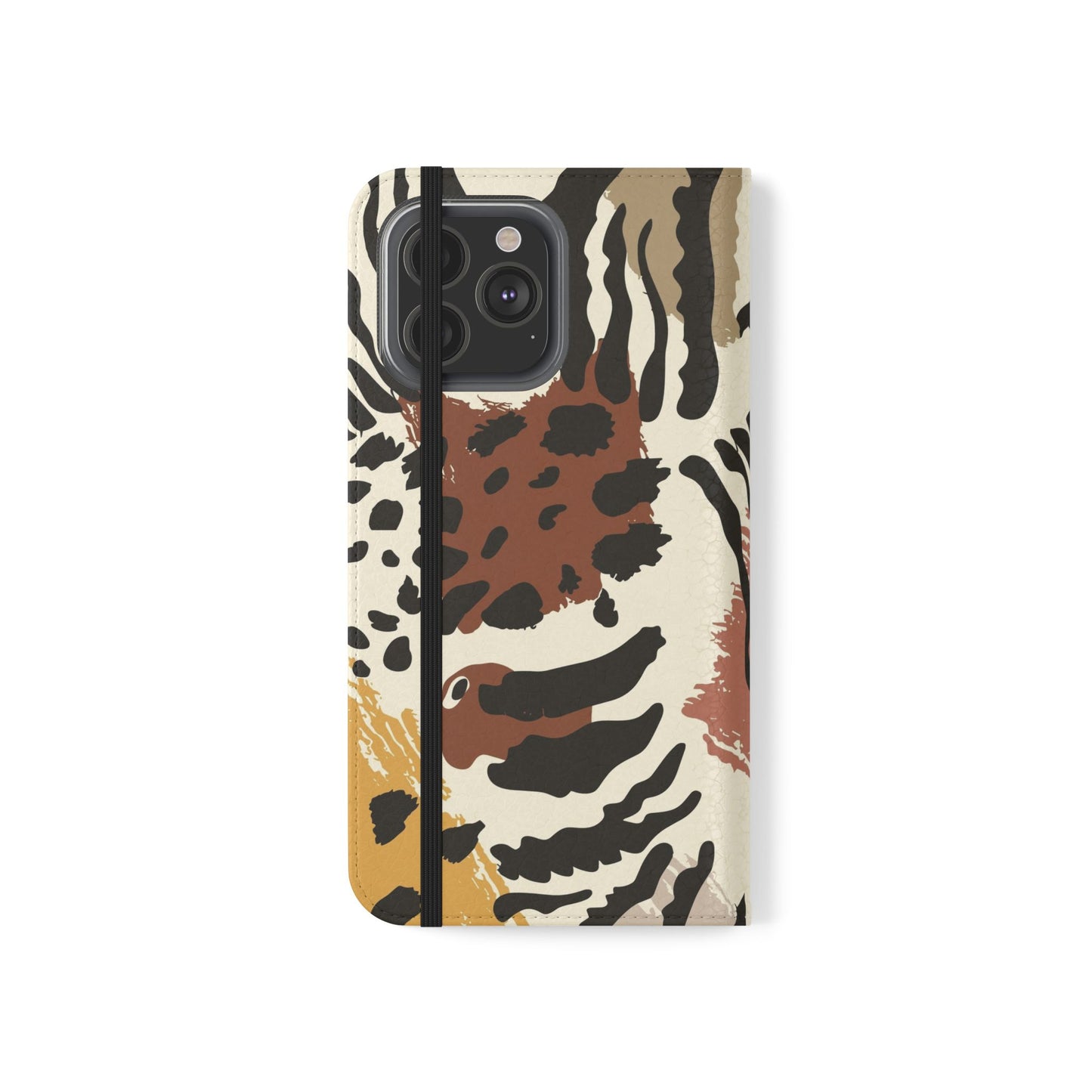 Leopard Patchwork Flip Wallet Case with Card Slots
