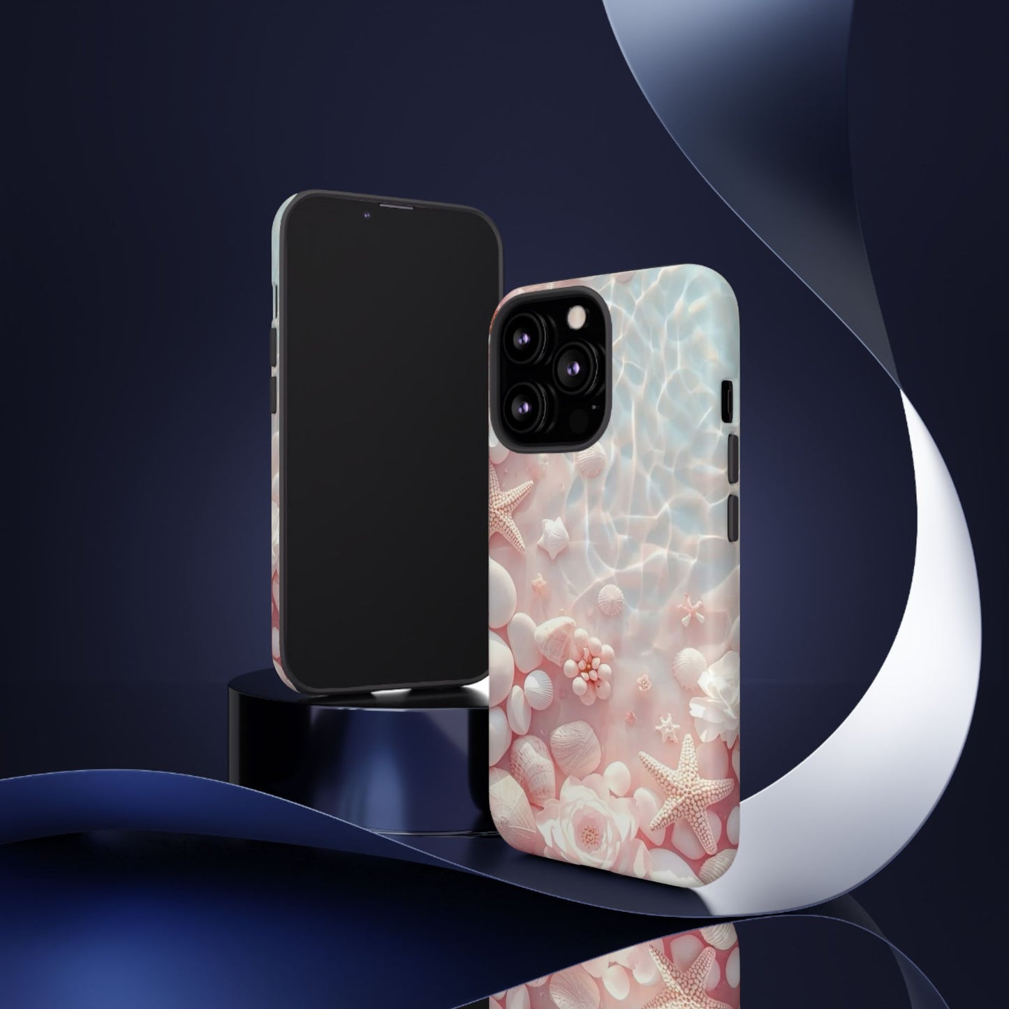 Phone Case — Pink Seashell Starfish Beach Waterproof Design