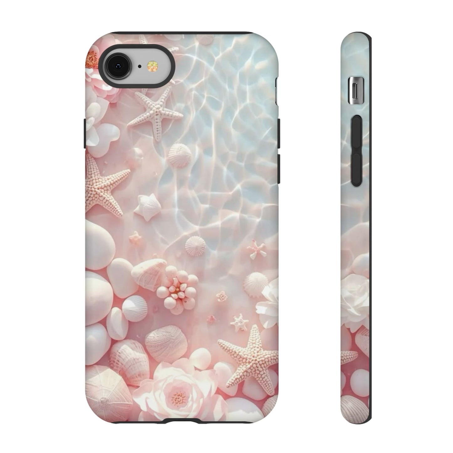 Phone Case — Pink Seashell Starfish Beach Waterproof Design