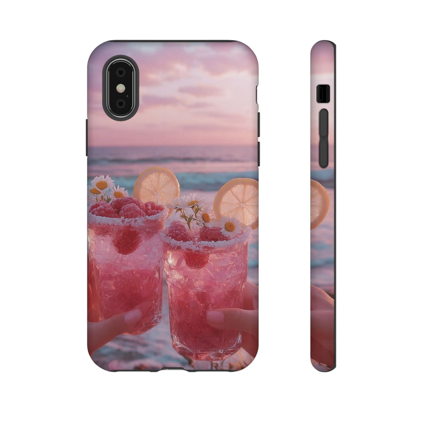 Pink Sunset Cocktail Phone Case — Beach Drink Protective Cover