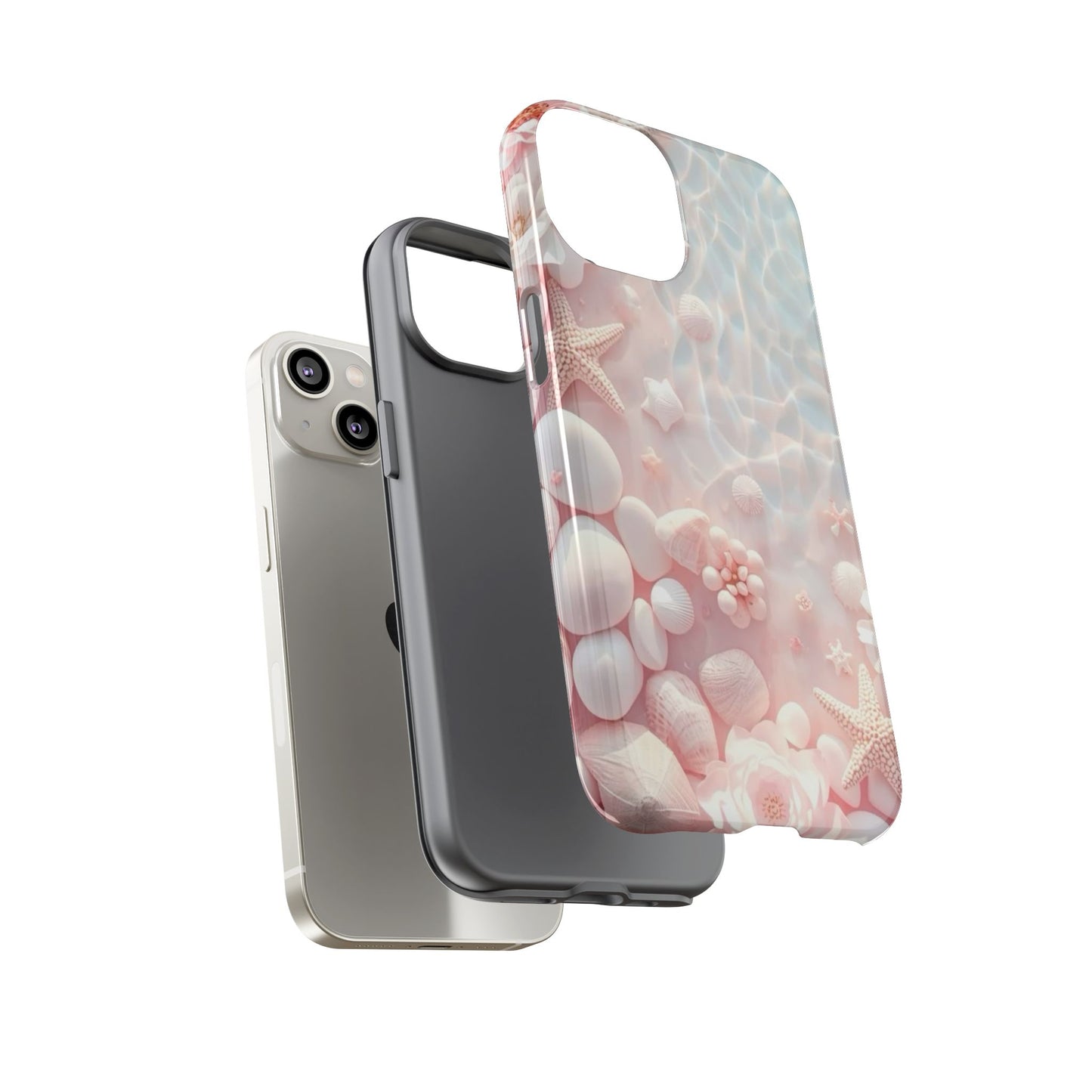 Phone Case — Pink Seashell Starfish Beach Waterproof Design