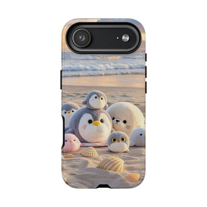 Cute Plush Penguins Beach Phone Case
