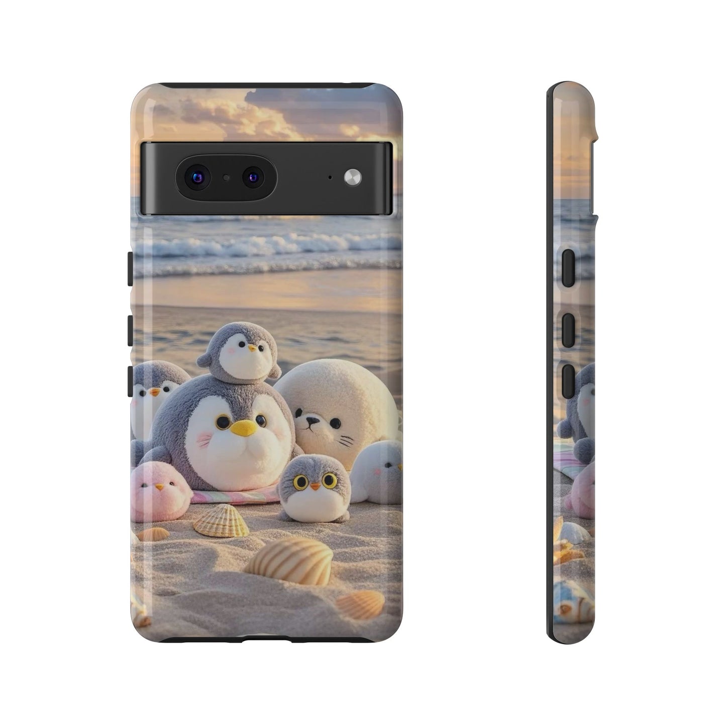 Cute Plush Penguins Beach Phone Case