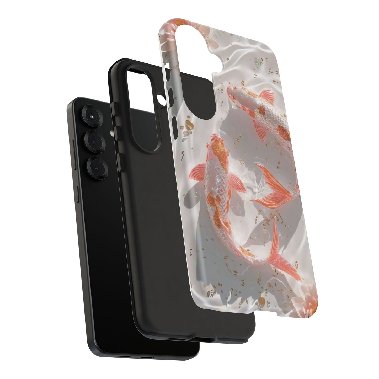 Koi Fish Phone Case "Serene Gold Fleck Watercolor"