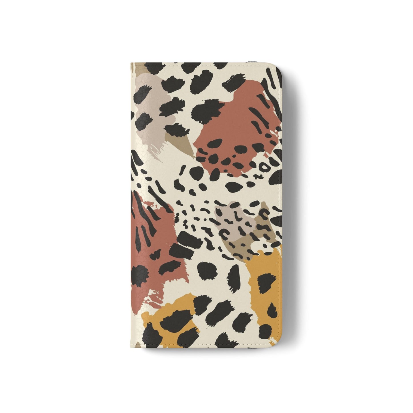 Leopard Patchwork Flip Wallet Case with Card Slots