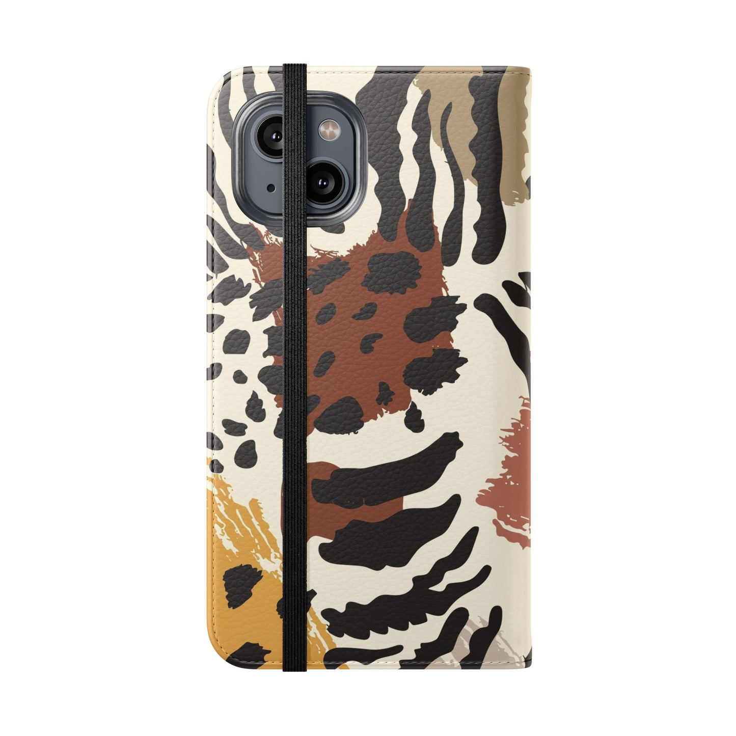 Leopard Patchwork Flip Wallet Case with Card Slots