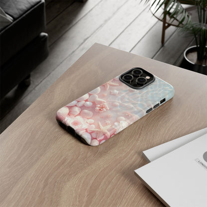 Phone Case — Pink Seashell Starfish Beach Waterproof Design