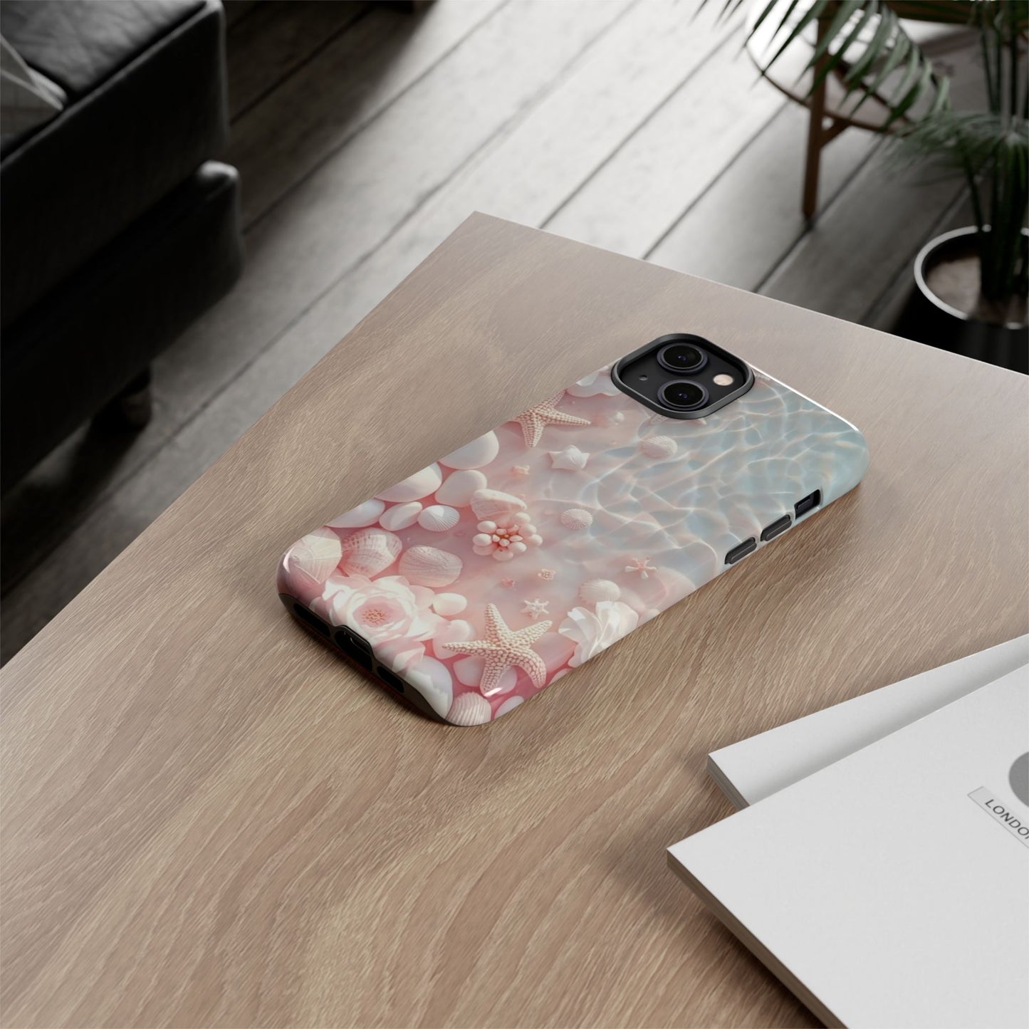Phone Case — Pink Seashell Starfish Beach Waterproof Design