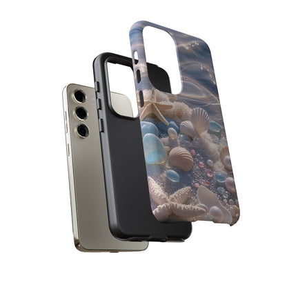Tough Cases — Pastel Seashell Phone Case (Beach Shells, Pearls & Starfish)