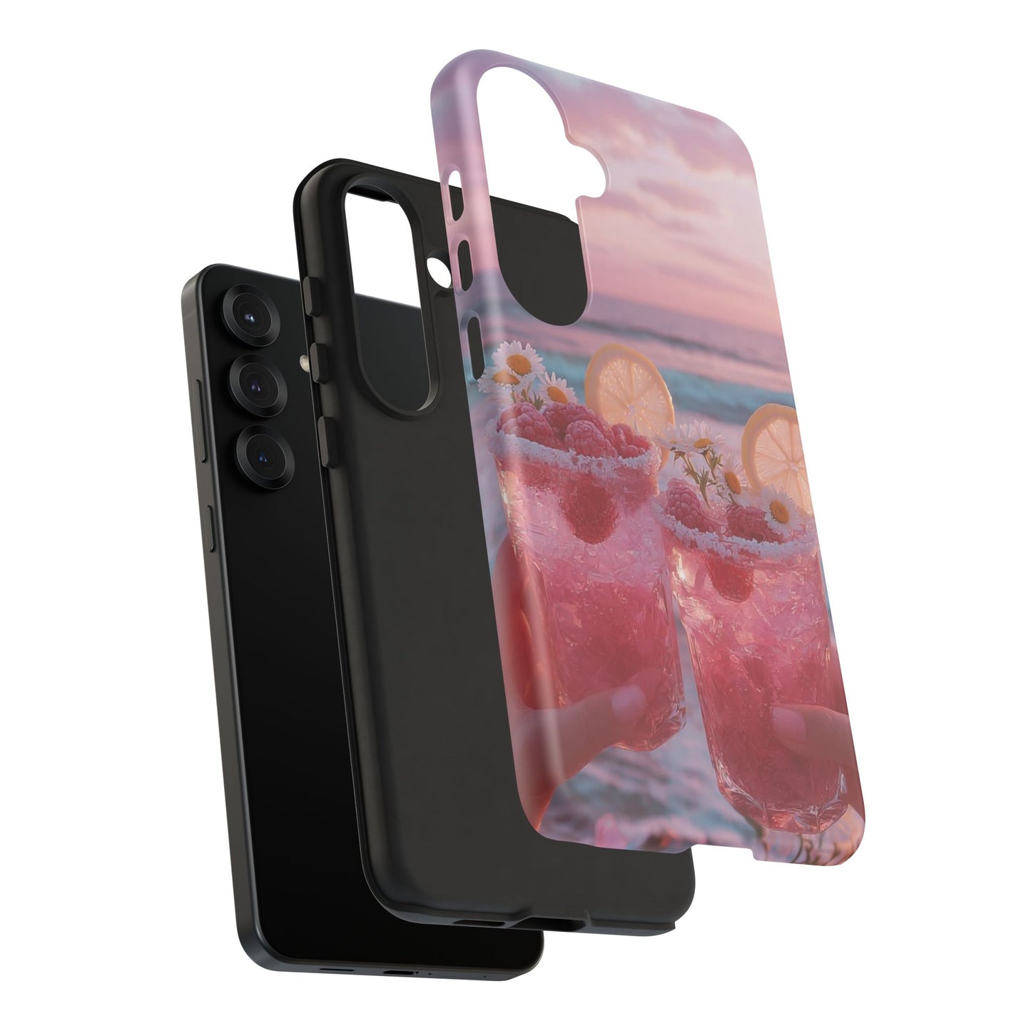 Pink Sunset Cocktail Phone Case — Beach Drink Protective Cover