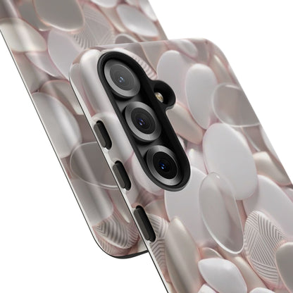 Phone Case – Soft Pink Pebble Pattern Protective Tough Case