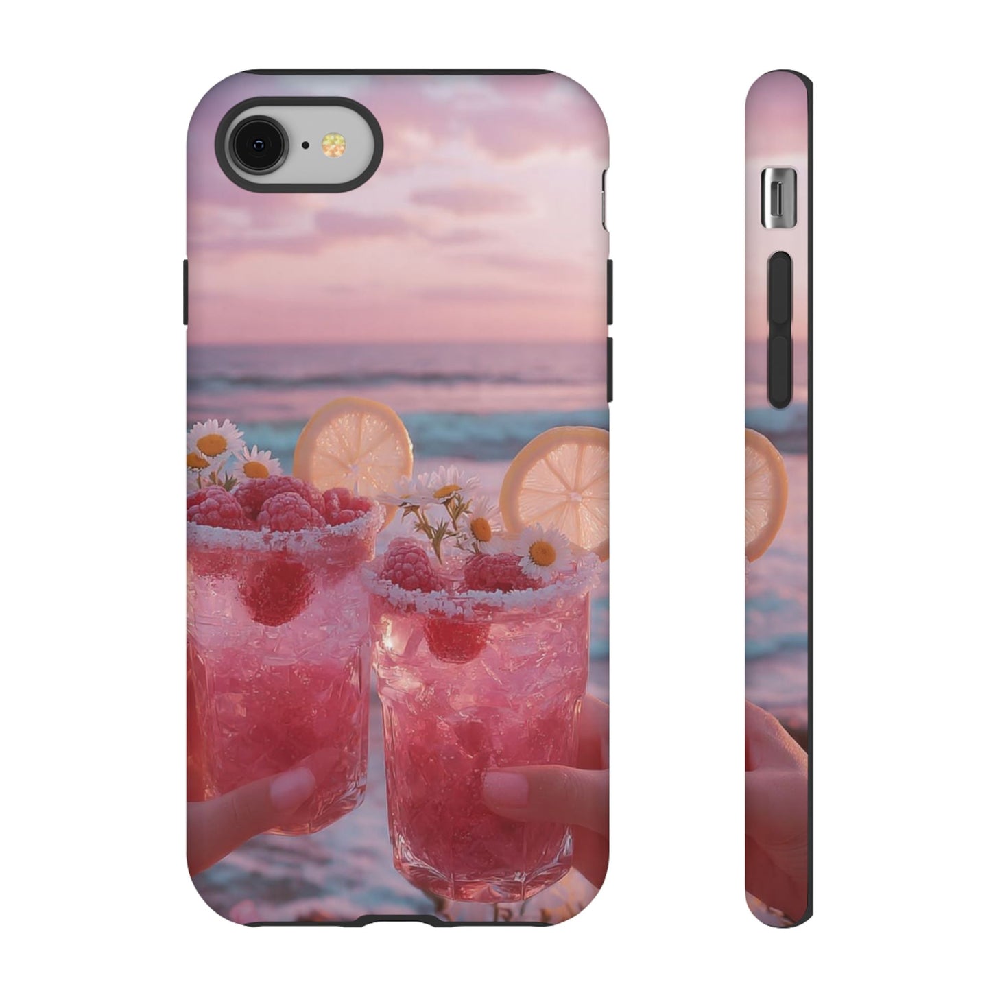 Pink Sunset Cocktail Phone Case — Beach Drink Protective Cover