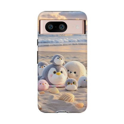 Cute Plush Penguins Beach Phone Case