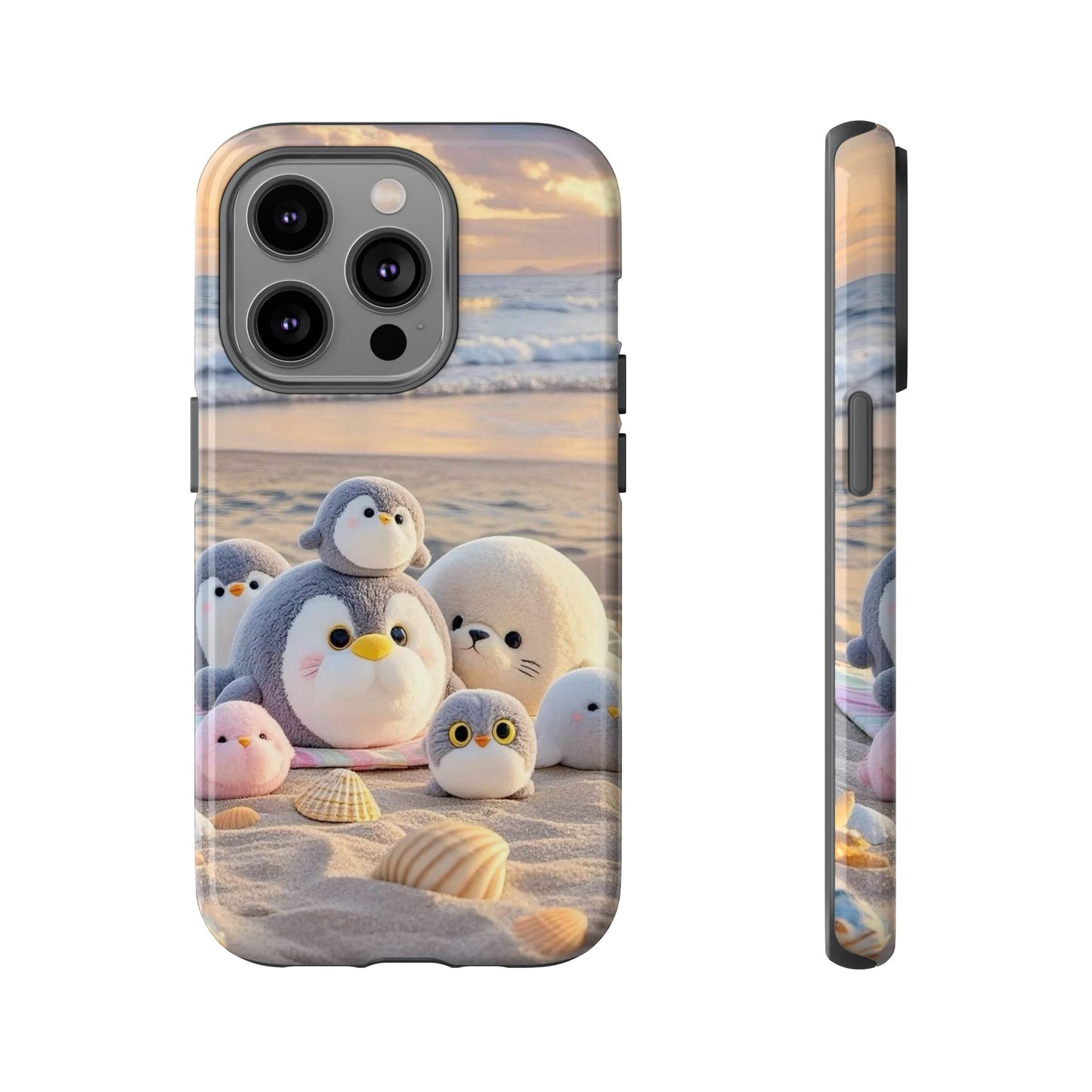 Cute Plush Penguins Beach Phone Case