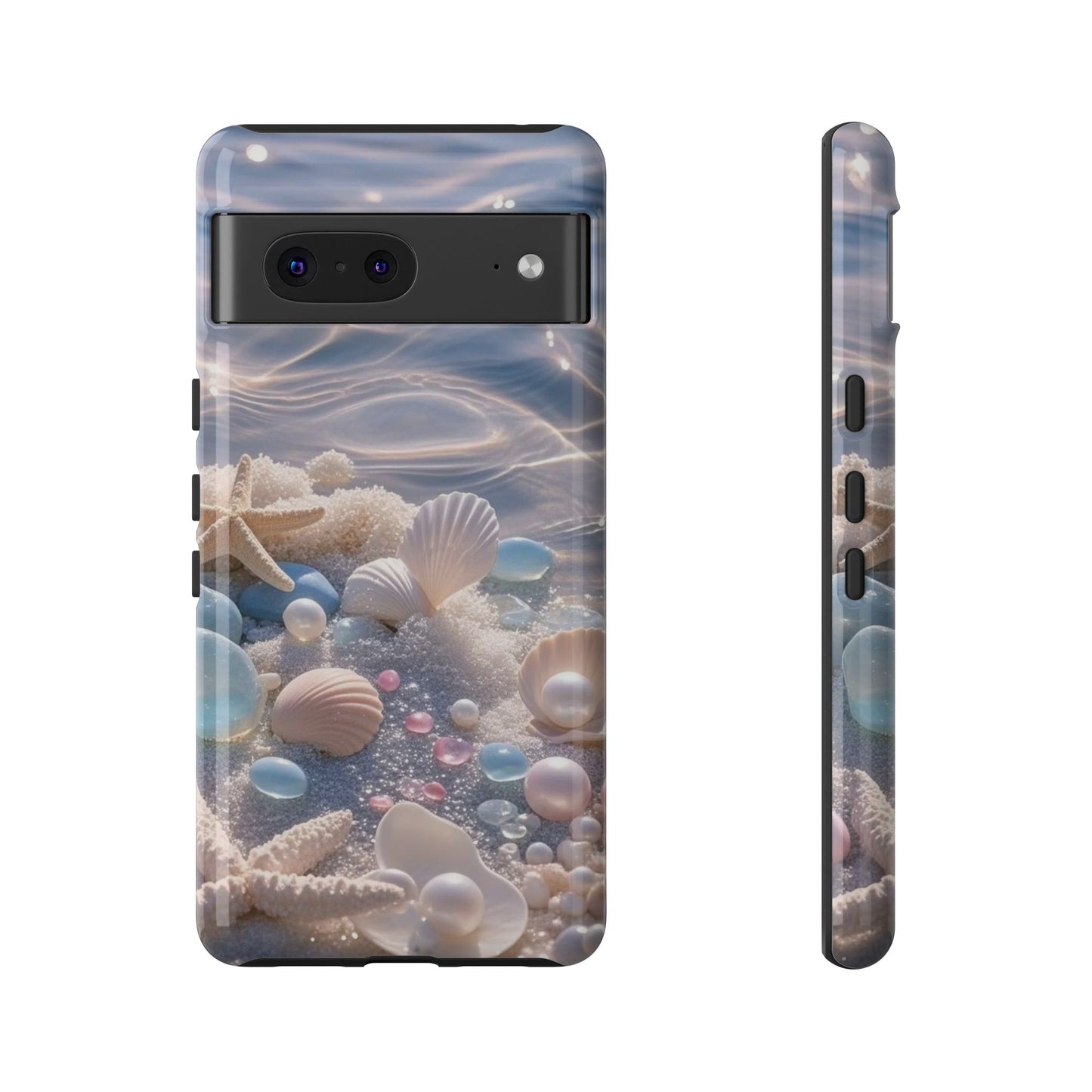 Seashell Pearl Phone Case — Pastel Beach Protective Tough Case