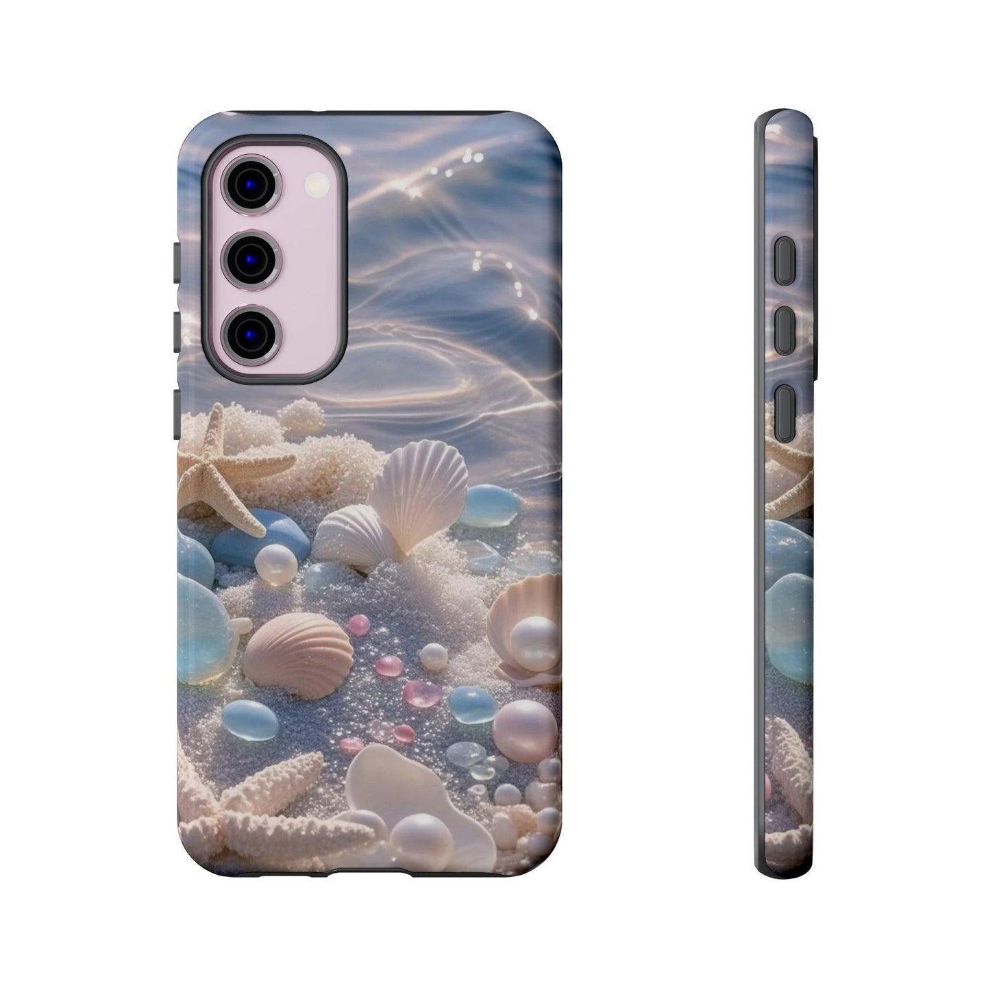 Tough Cases — Pastel Seashell Phone Case (Beach Shells, Pearls & Starfish)