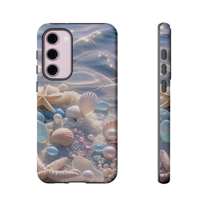 Tough Cases — Pastel Seashell Phone Case (Beach Shells, Pearls & Starfish)