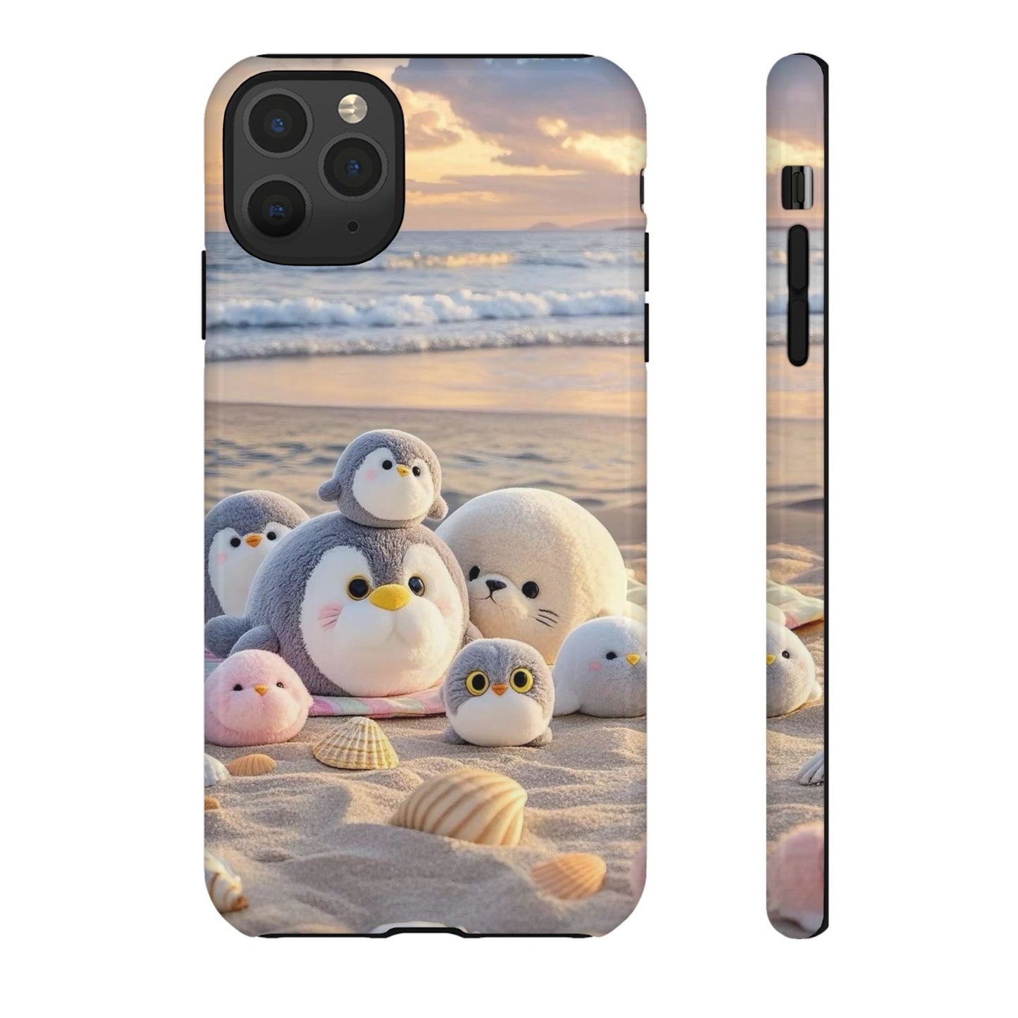 Cute Plush Penguins Beach Phone Case